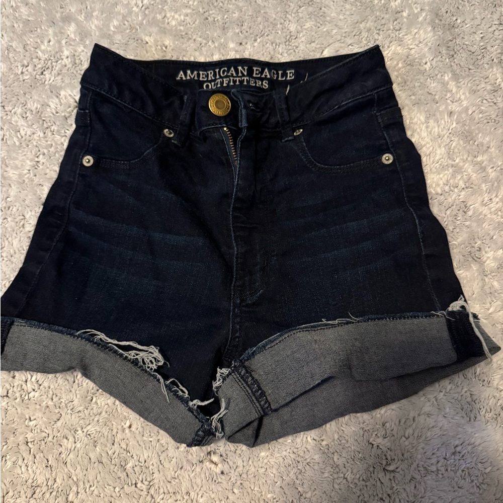 American Eagle Outfitters Women's Dark Blue Jean Shorts